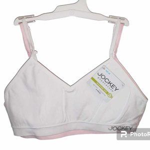 Jockey Girls set of 2 girls bralettes white pink seamfree size XL  K-369